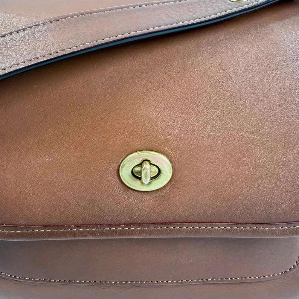 Coach Rambler 1941 Saddle Glovetanned‎ Leather Turnlock Brown Crossbody Bag - Picture 5 of 16